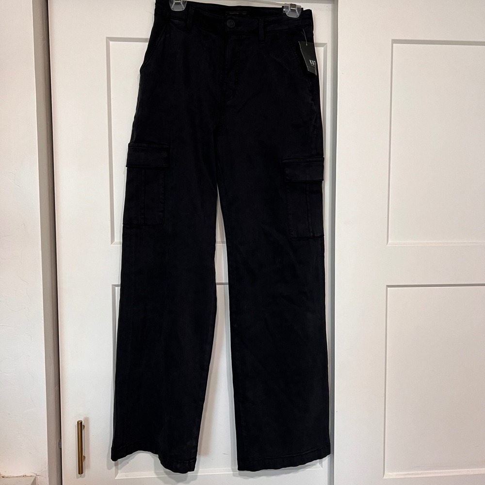KUT from the Kloth Miller High Rise Wide Leg Cargo Pants Black Size 8 KP1936MA1